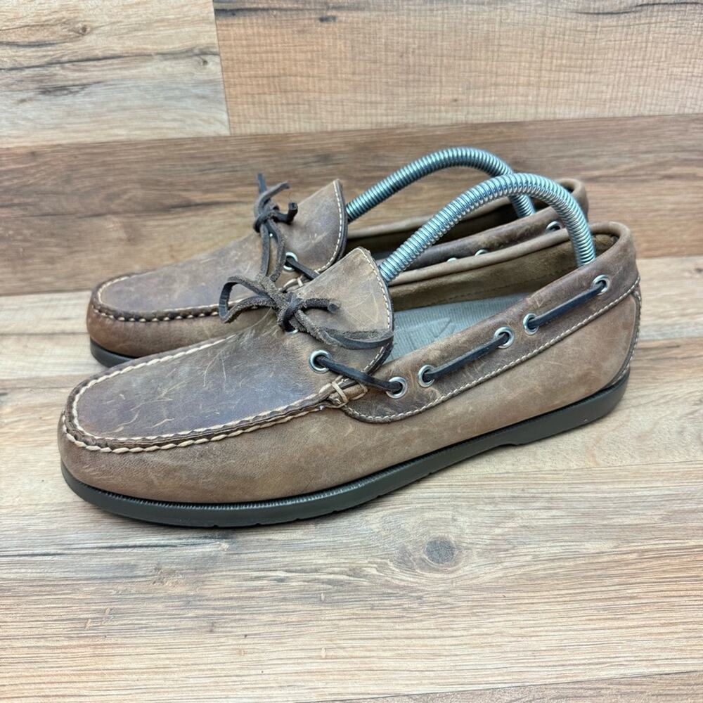 LL Bean Size 8D Signature Brown Boat Shoes Loafers Moccasins Mens